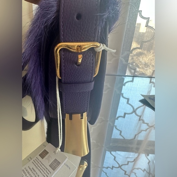 ✨ NWT Burberry Leather Chess Satchel in Purple ✨ - Picture 7 of 13